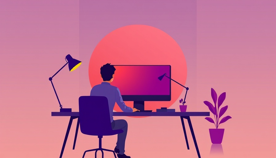 Minimalistic illustration of AI search diversification, person at computer.