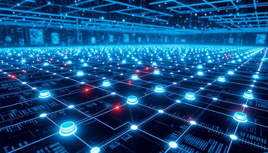 Futuristic AI agents protocol in dynamic digital network.