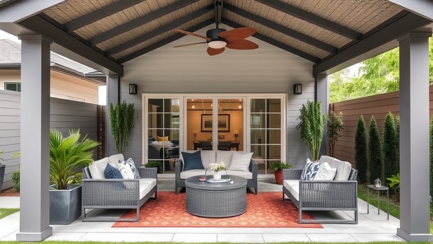 Chic backyard makeover featuring hybrid lighting fixtures and stylish decor.