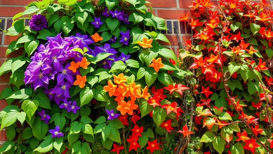 Perennial vines with colorful flowers for balcony gardens.