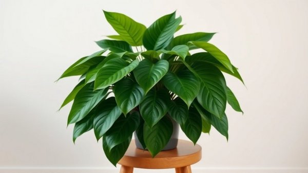 Philodendron plant on stool; easy growing indoor plant.