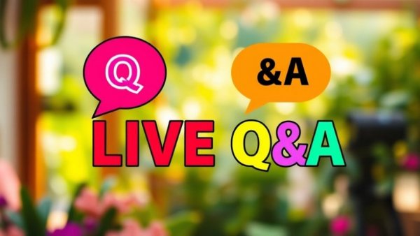 Live Q&A graphic on blurred background, Grow Smarter with Balcony Garden.