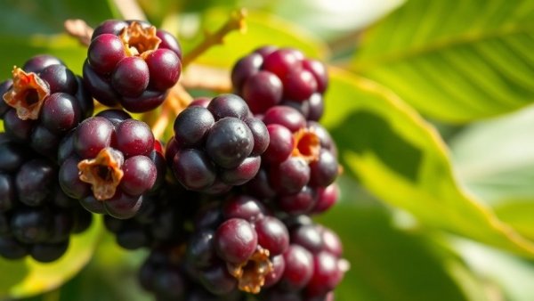 Ripe mulberries on branch, fruits you can grow from cuttings.