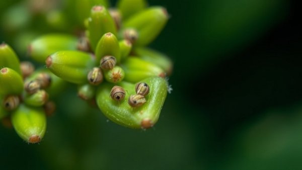 Close-up of jade plant with mealybugs showing plant problems.