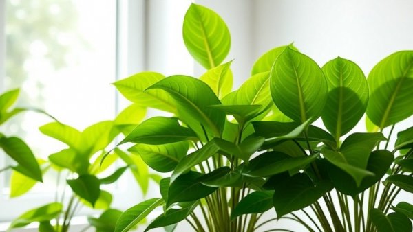 Healthy indoor pothos plants with vibrant leaves.