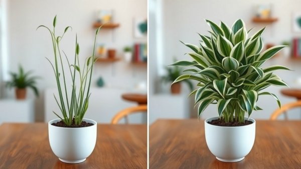 Leggy houseplants transformation before and after trimming