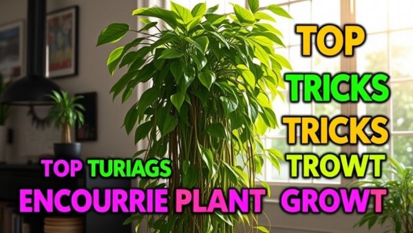 Poster with tips to grow pothos with longer vines indoors.