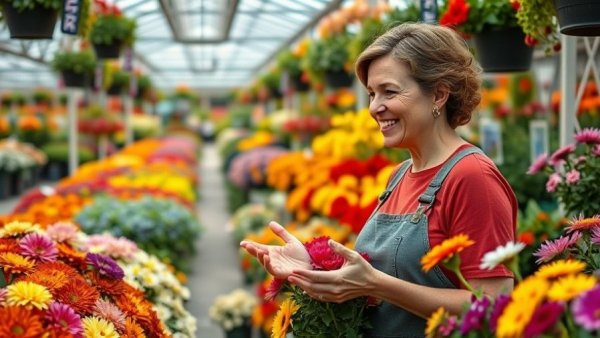 Expert discusses annuals for garden in Vancouver at nursery