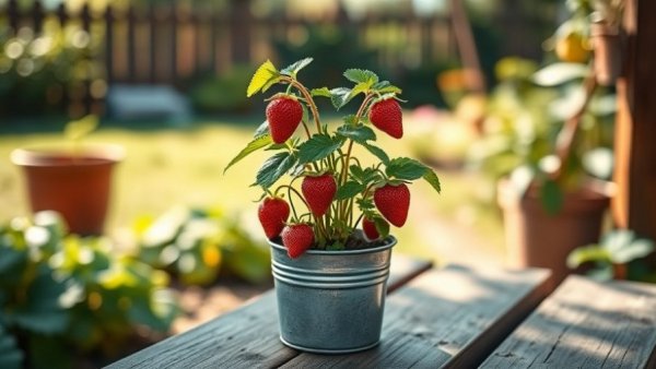 Strawberry popcorn plant gardening tips in sunlight.