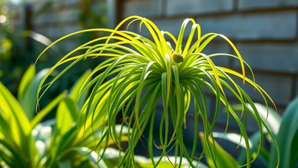 Lush cascading spider plant transformation in sunlight.