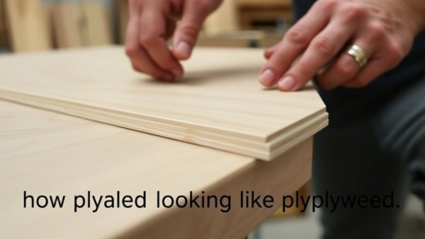 Applying edge banding to plywood edges in a workshop.
