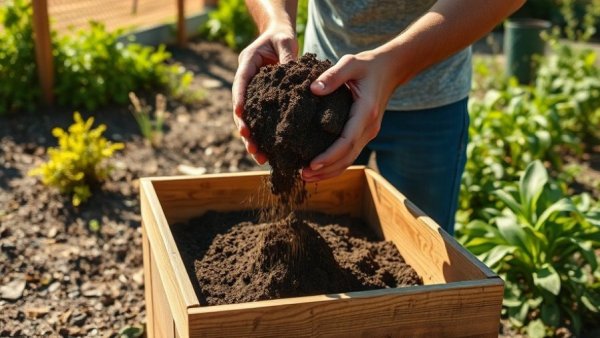 Growing potatoes in trash bag technique in a sunny garden setting.