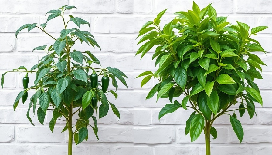 Comparison of unpruned and pruned jalapeño plants for larger harvests.