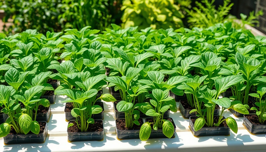 Selling vegetable seedlings from home: vibrant plants on display in a garden.