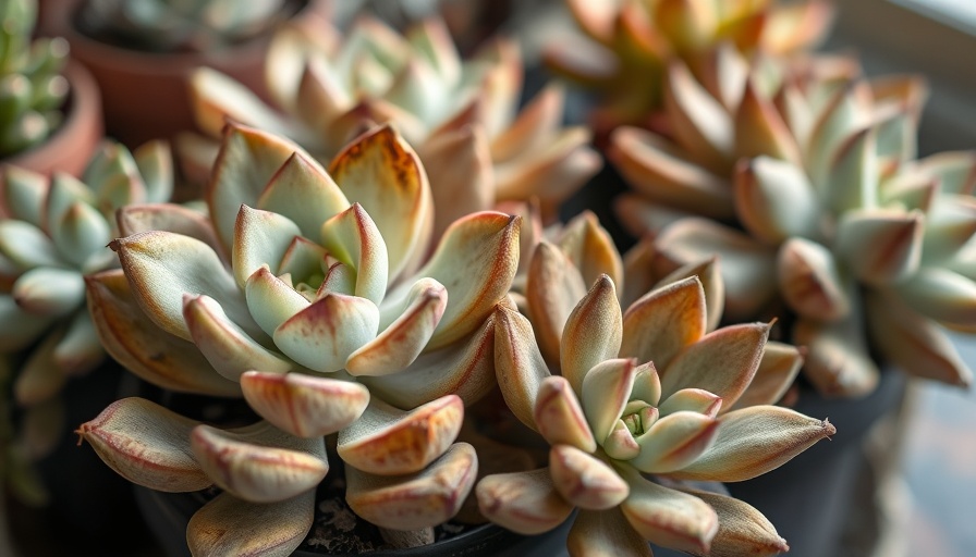 Wilting succulent plants showing distress signs, succulent dying causes and solutions.