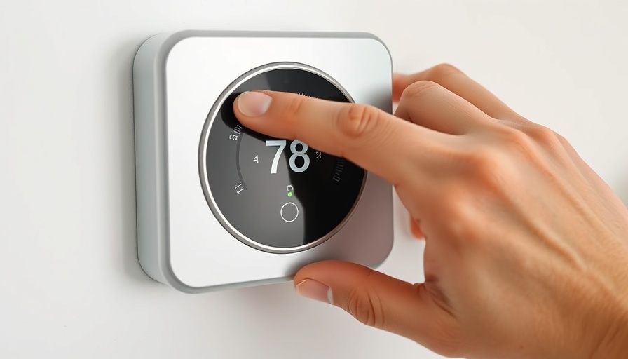 Close-up adjusting modern thermostat for AC cooling costs management.