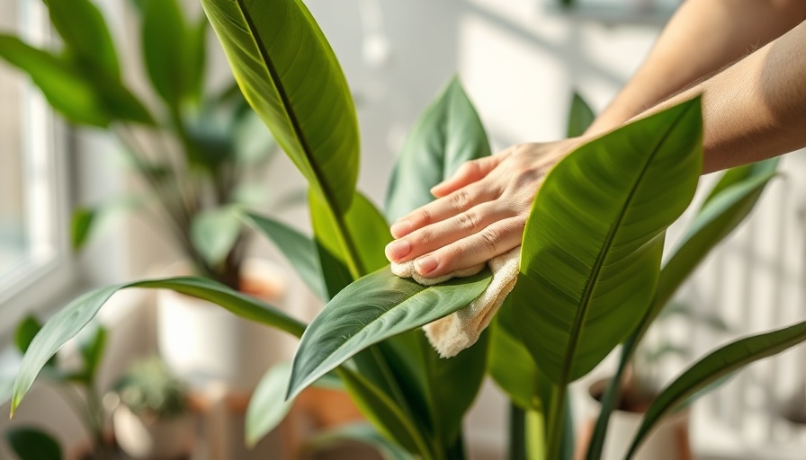 Easy low care indoor plant being cleaned gently in a cozy setting.