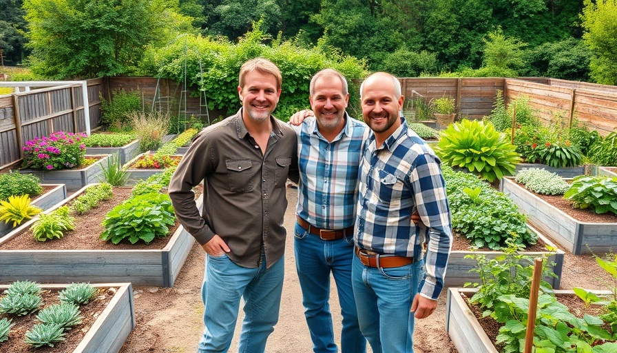 Two men with new garden setup, showcasing building a new garden.