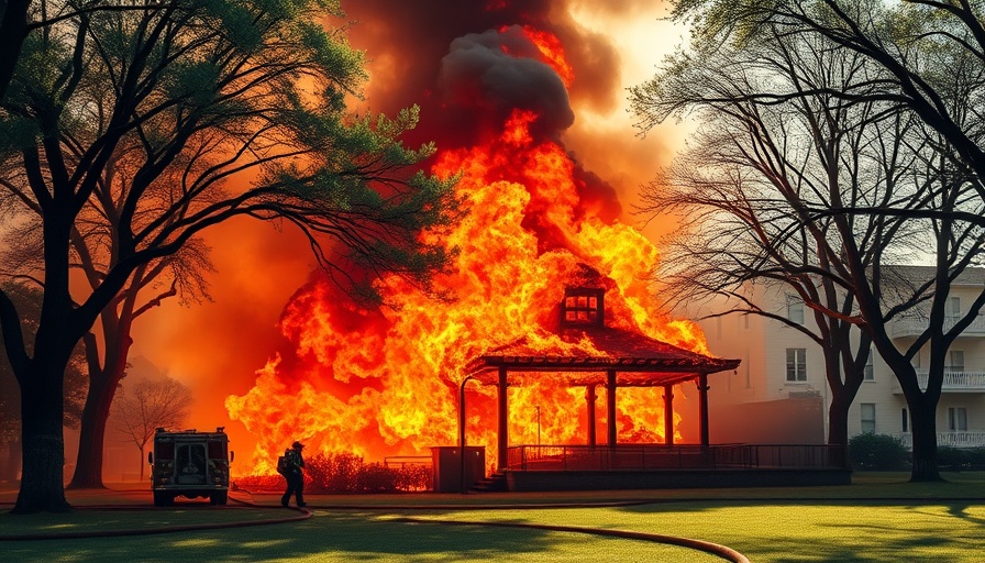 Plane crash Brooklyn Park fire scene with intense flames and responders.