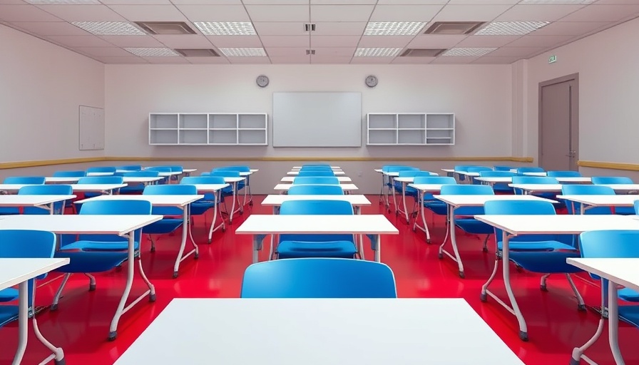 Empty classroom setup for Mankato YMCA school choice expo
