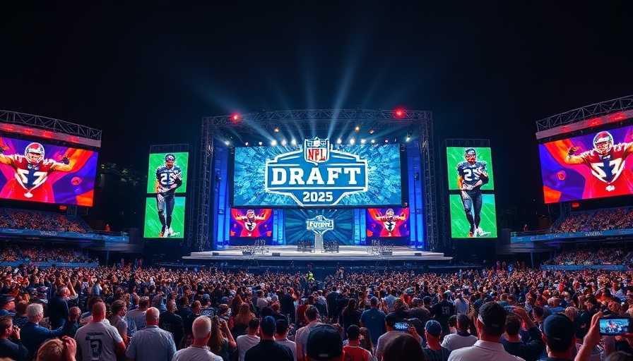 Crowd at 2025 NFL Draft first-round picks, lively night event.