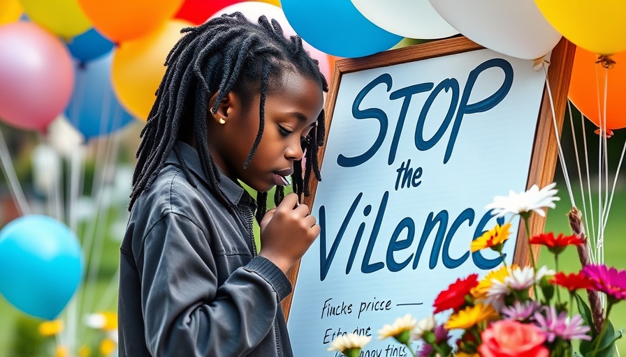 Young boy at memorial event against straw gun purchases in Minneapolis.