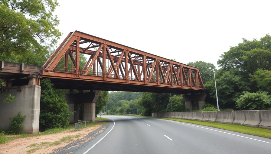 Morgan Park bridge with concrete barriers and greenery