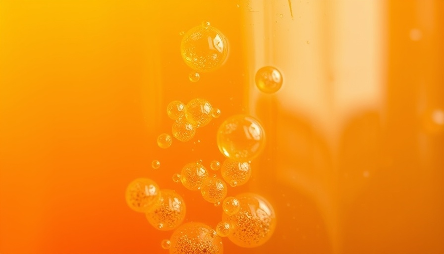 Close-up of Kombucha fermentation process showing SCOBY and bubbles.
