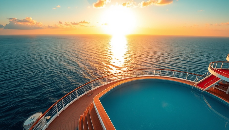 West Indies Explorer cruise infinity pool at sunset.