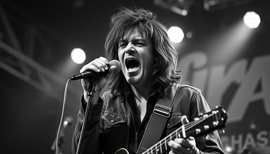 Alice Cooper Duluth Concert photo in vintage black and white.