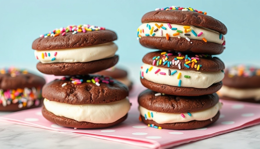 Delicious Ice Cream Whoopie Pies Recipe: Chocolate treats with sprinkles