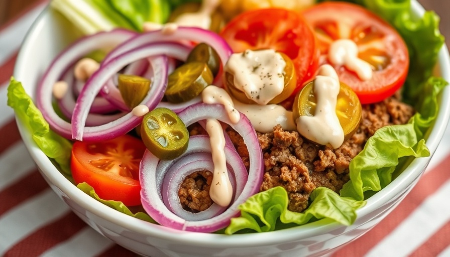 Healthy Burger Bowl Recipe with fresh veggies and dressing