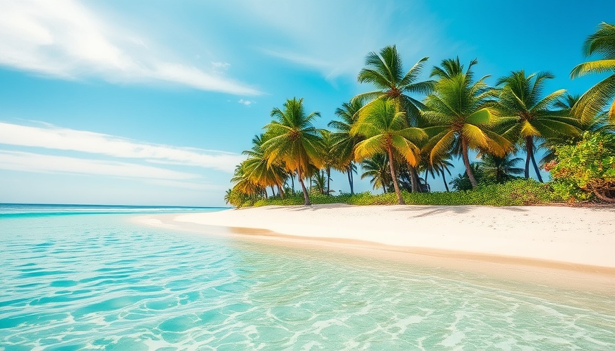 Breathtaking white sand beaches with turquoise waters and palm trees.