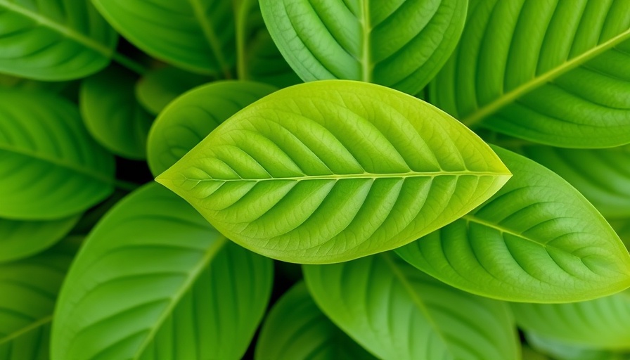 Fresh green moringa leaves in a vibrant top-down view.