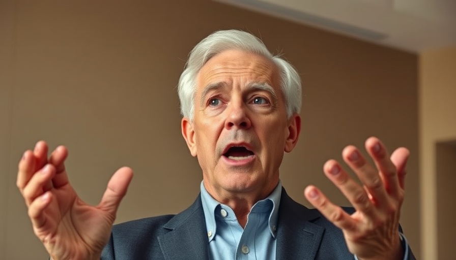 Politician passionately addressing audience indoors.