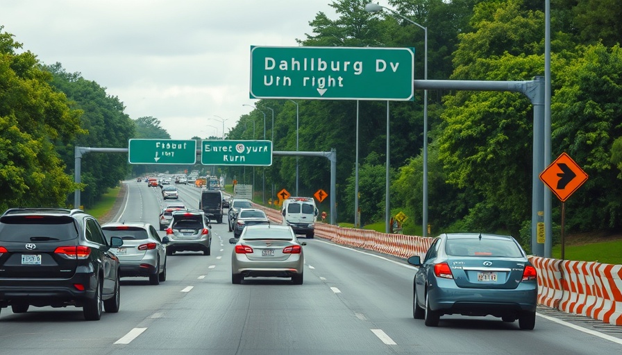 Highway 55 construction delays with traffic and road signs.