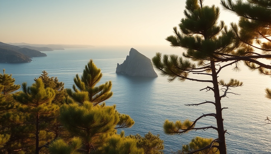 Tranquil bay scene in Mallorca highlights nature's beauty.