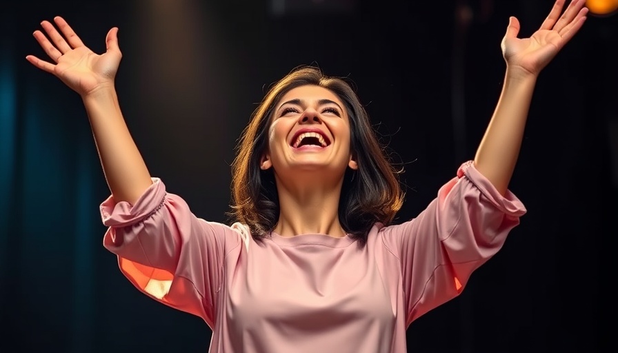 Expressive woman joyfully performing on stage, Hypocralypse Now review
