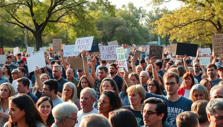 Minneapolis Unity March with a diverse crowd holding signs in a park.
