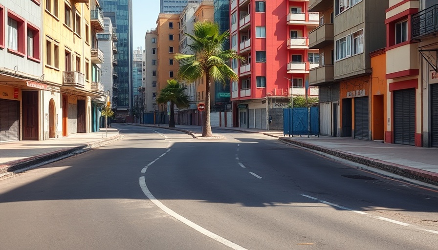 Empty street in Haiti with lone person walking as FAA extends flight ban.