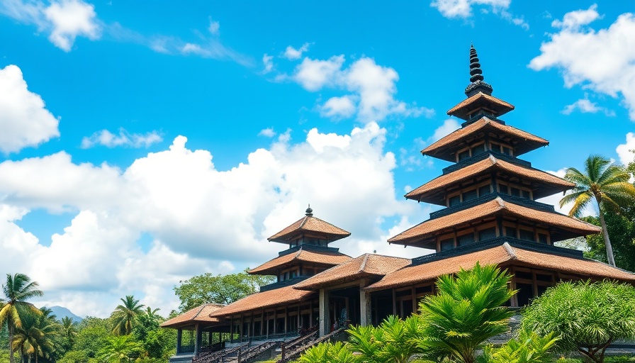 Traditional Balinese temple under blue sky, Sustainable Tourism Development in Bali