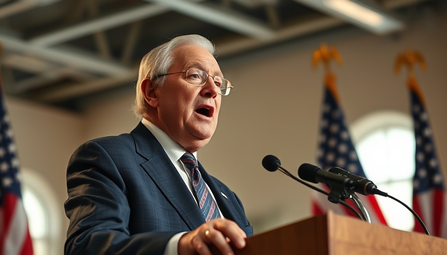 Government shutdown negotiations speech with flags