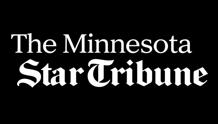 Logo for The Minnesota Star Tribune with a black background.