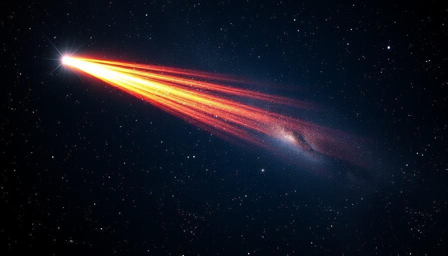 Interstellar comet 3I/ATLAS glowing among stars.