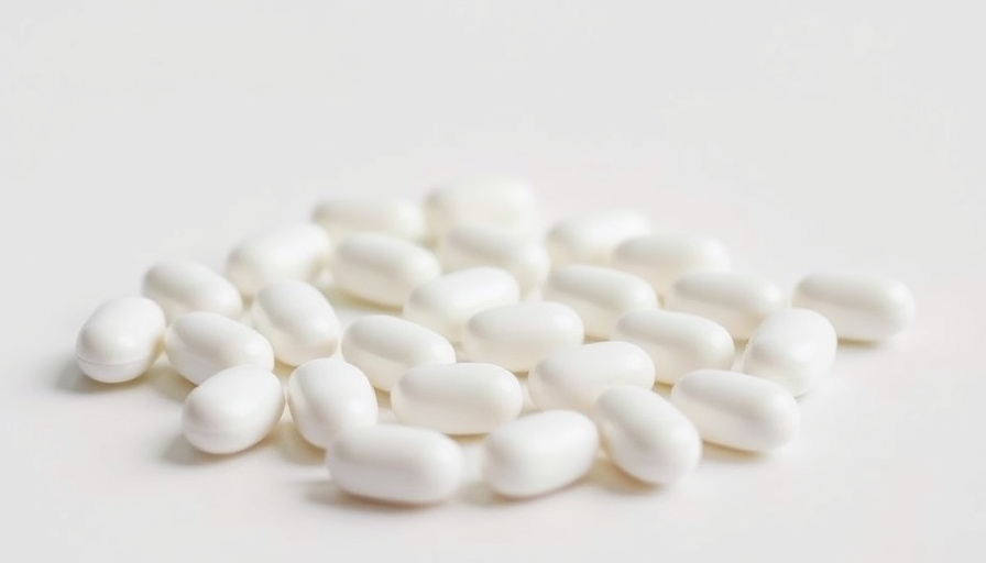 White statin pills for life extension, minimalistic arrangement.