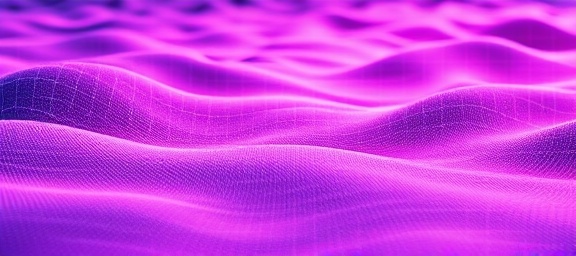 harmonious systems coherence, fluid integration, synthesizing, photorealistic, virtual landscape with grid patterns, highly detailed, oscillating frequencies, macro depth, pastel gradients of purple and pink, soft focused lighting, shot with an 85mm lens.