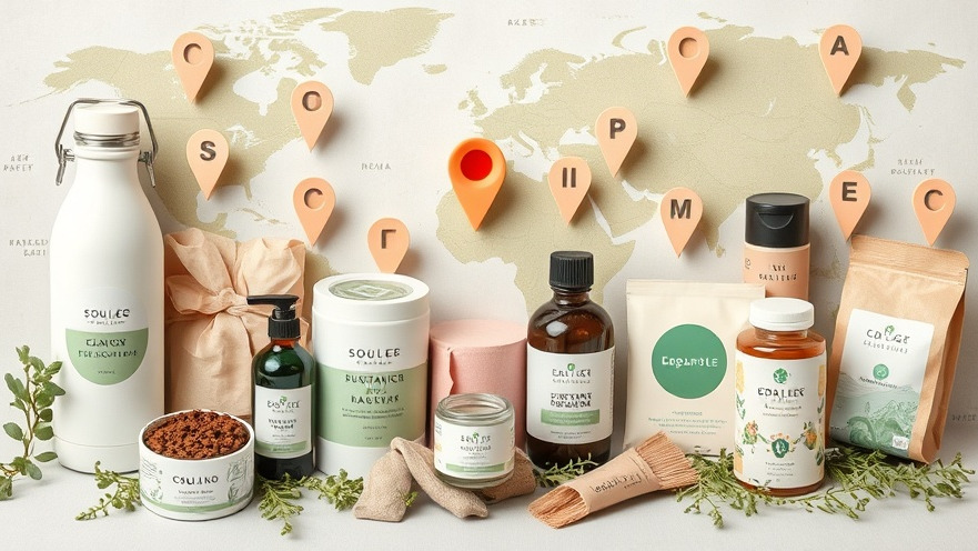 Collage of sustainable products with maps, showcasing eco-friendly choices.