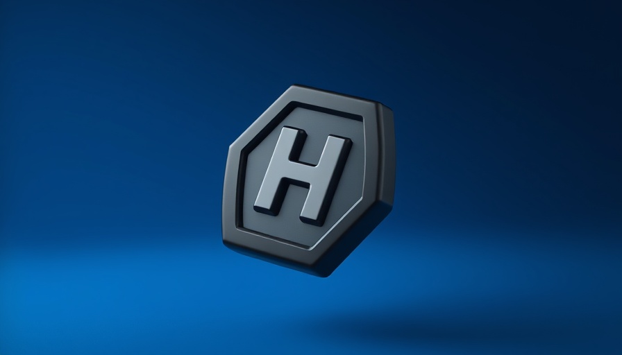 Glossy hydrogen symbol on blue background, representing Green Hydrogen from Africa.