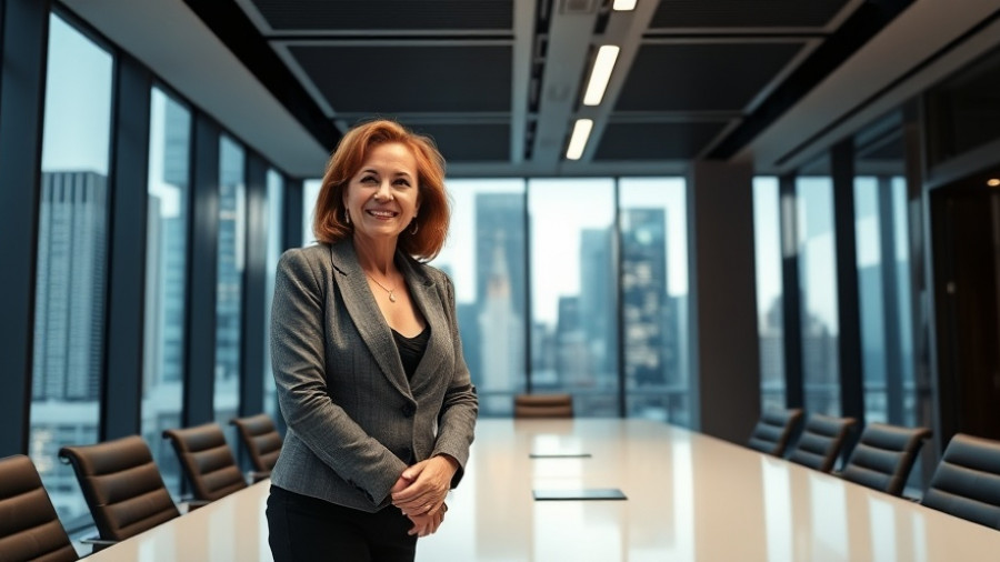 Confident woman in modern boardroom related to Calgary housing supply