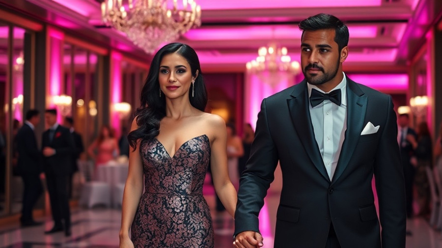 Stylish couple in formal attire at a Halloween event, Couples Halloween Costumes for 2025.